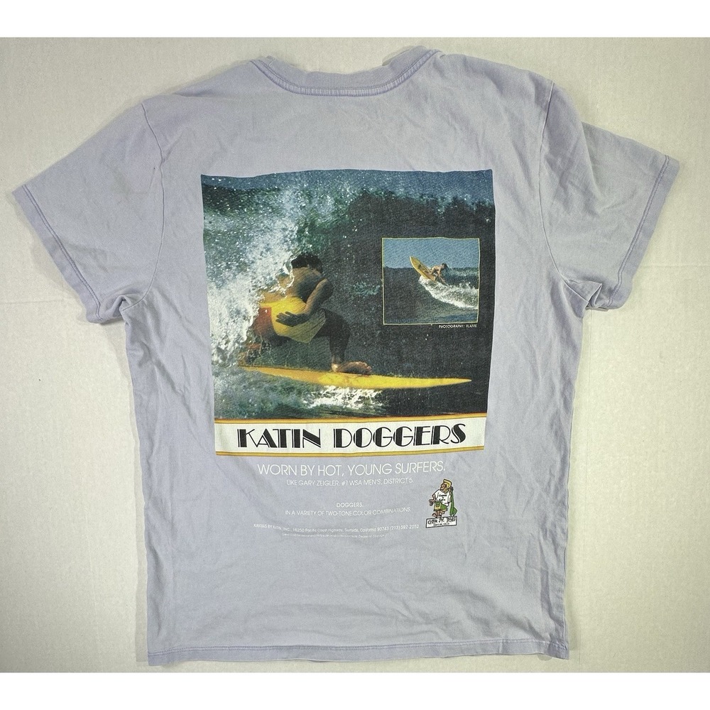 Katin Doggers Surf T-Shirt Purple M Organic Cotton Surfing Graphic Tee
